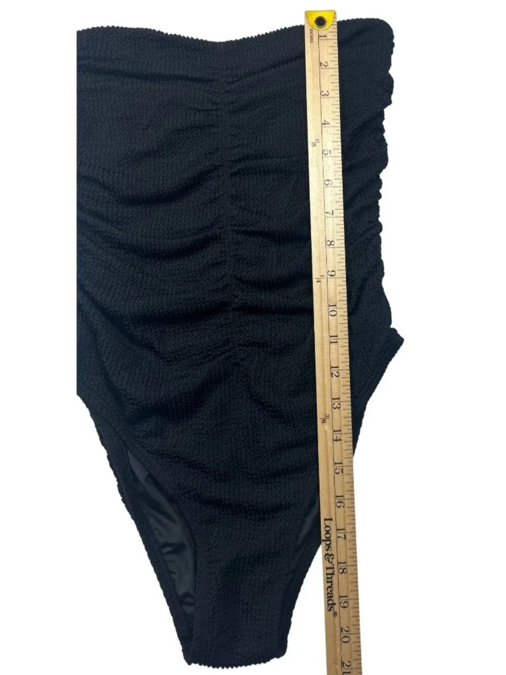 NWT Milly Women's S Black Textured Ruched Strapless One-Piece Swimsuit Chic